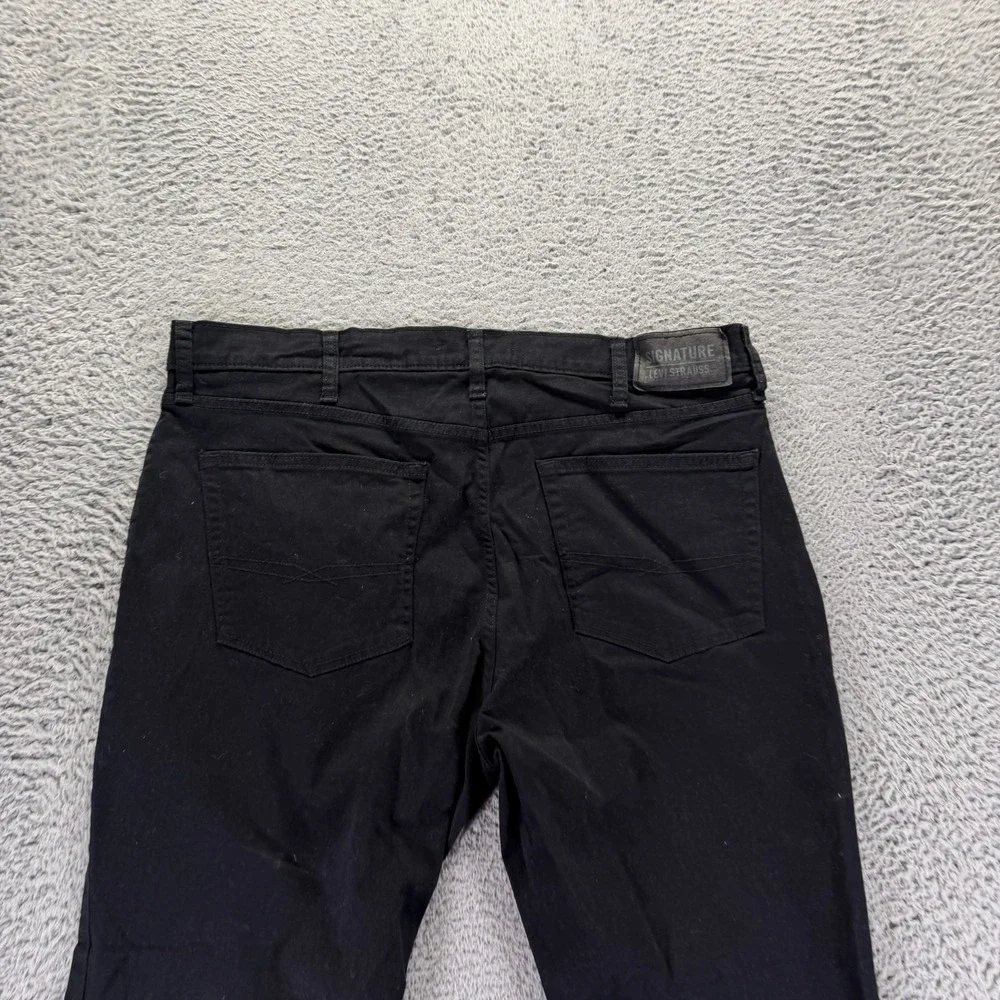 Signature By Levi's Jeans Men 38x30 Black Cotton Denim Straight Athletic Stretch